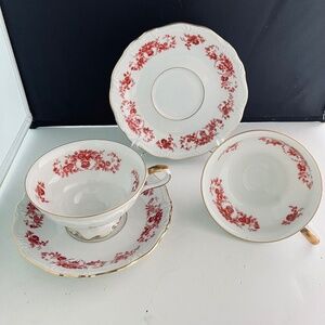 Navacco by EDELSTEIN Maria Theresia BAVARIA 23909 Rust Flowers Tea Cup & Saucers